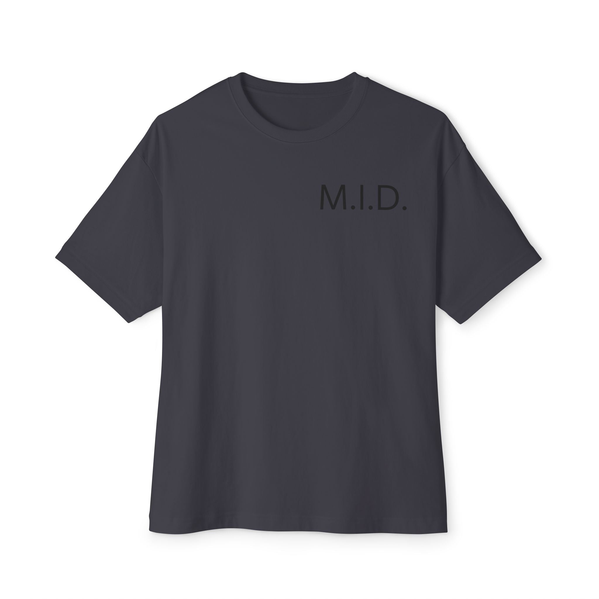 Minimalist Unisex Oversized Tee with M.I.D. Design, Casual Wear, Gift for Friends, Streetwear Style, Summer Essential