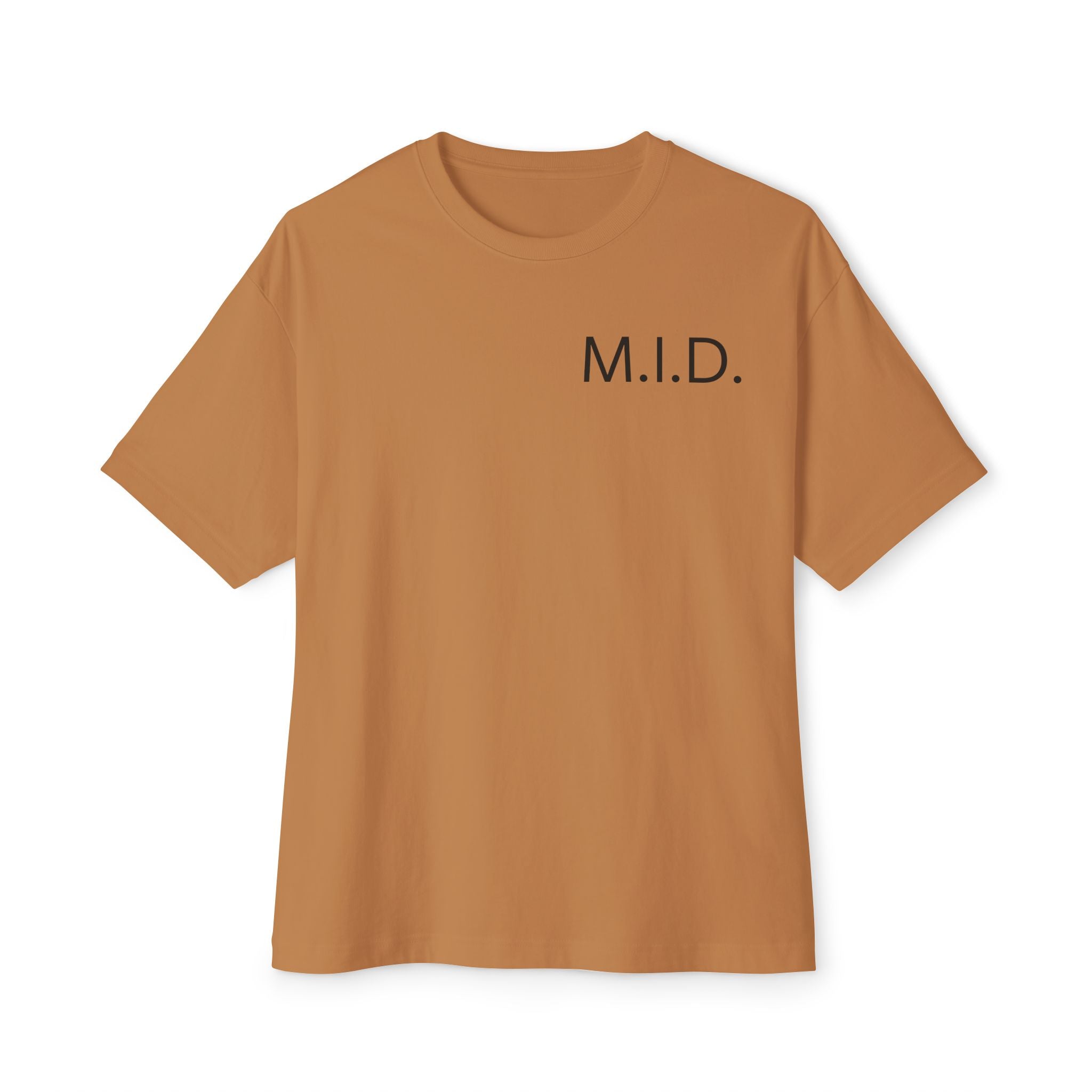 Minimalist Unisex Oversized Tee with M.I.D. Design, Casual Wear, Gift for Friends, Streetwear Style, Summer Essential
