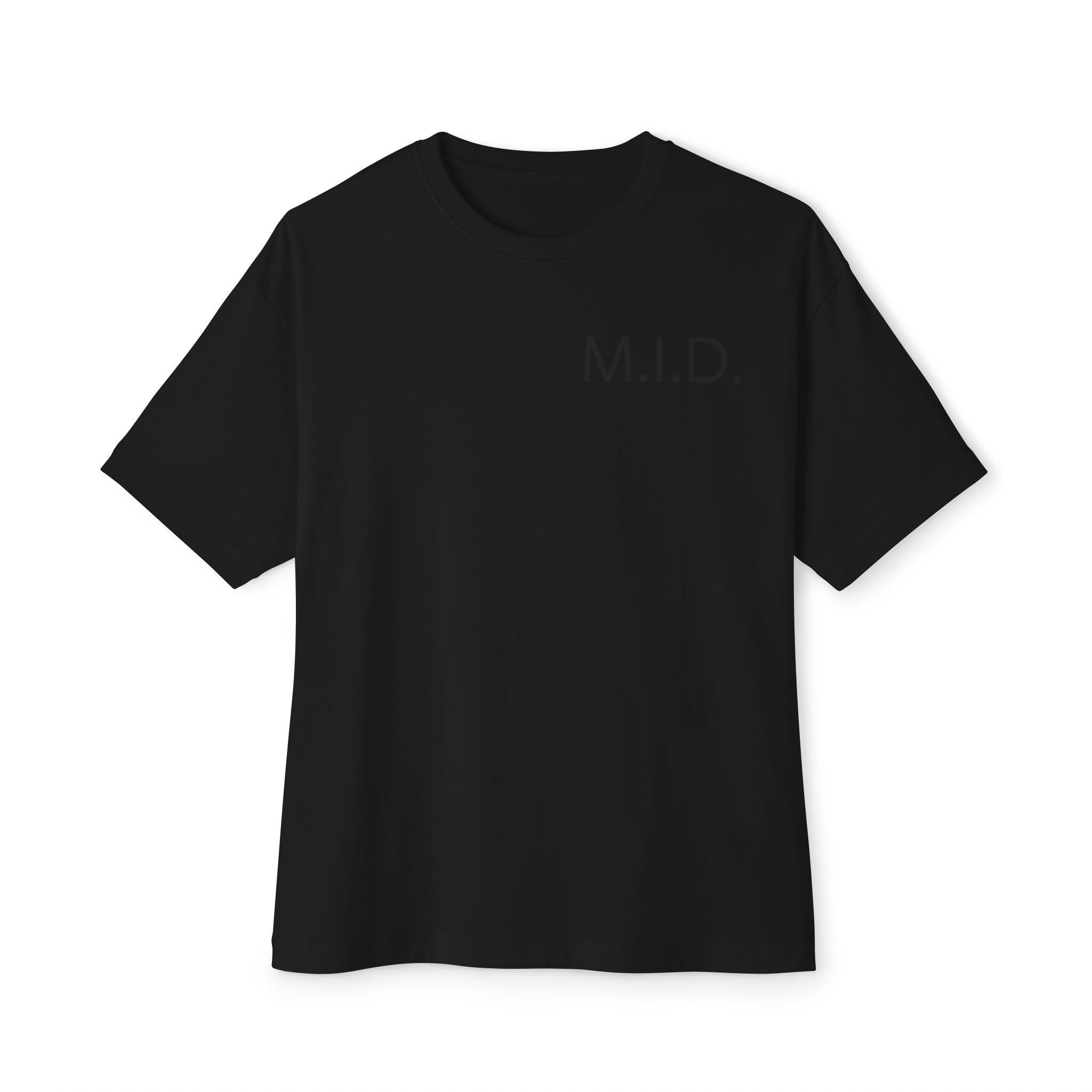 Minimalist Unisex Oversized Tee with M.I.D. Design, Casual Wear, Gift for Friends, Streetwear Style, Summer Essential