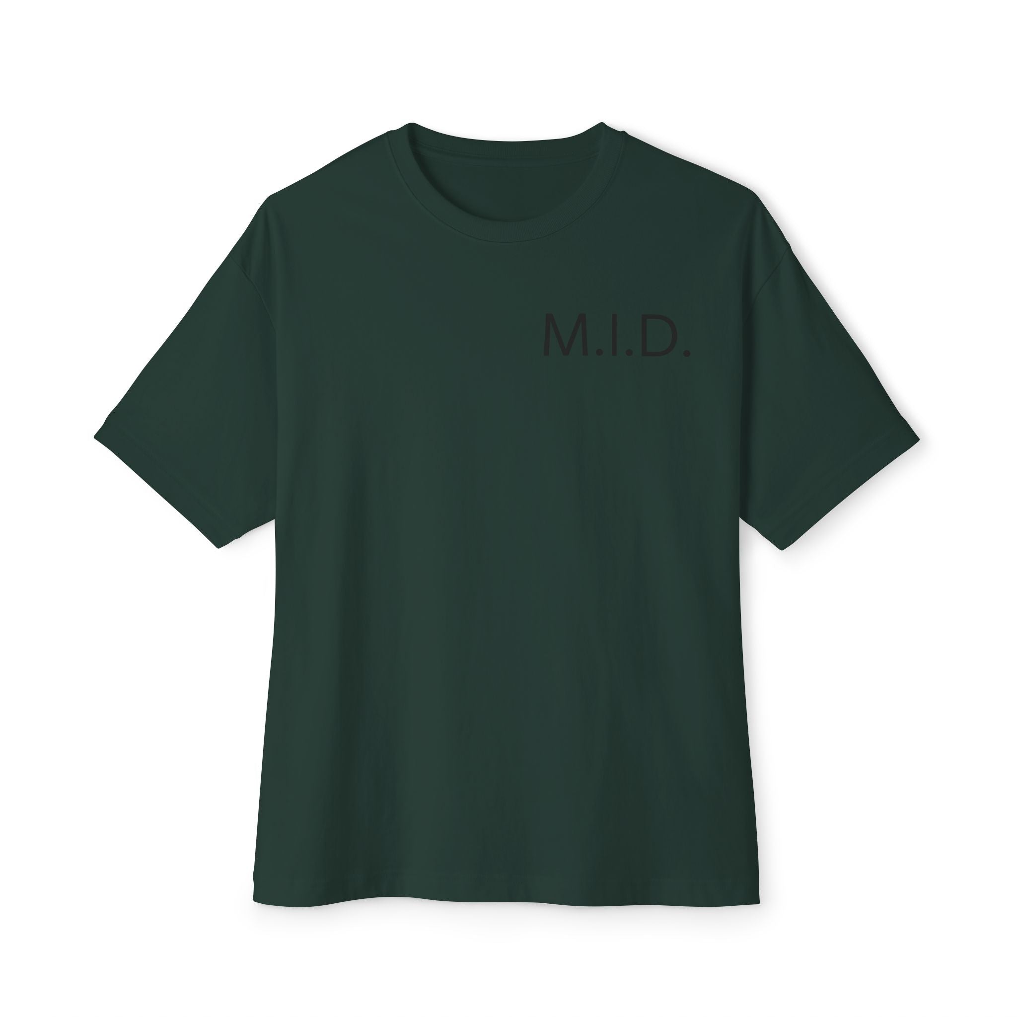 Minimalist Unisex Oversized Tee with M.I.D. Design, Casual Wear, Gift for Friends, Streetwear Style, Summer Essential