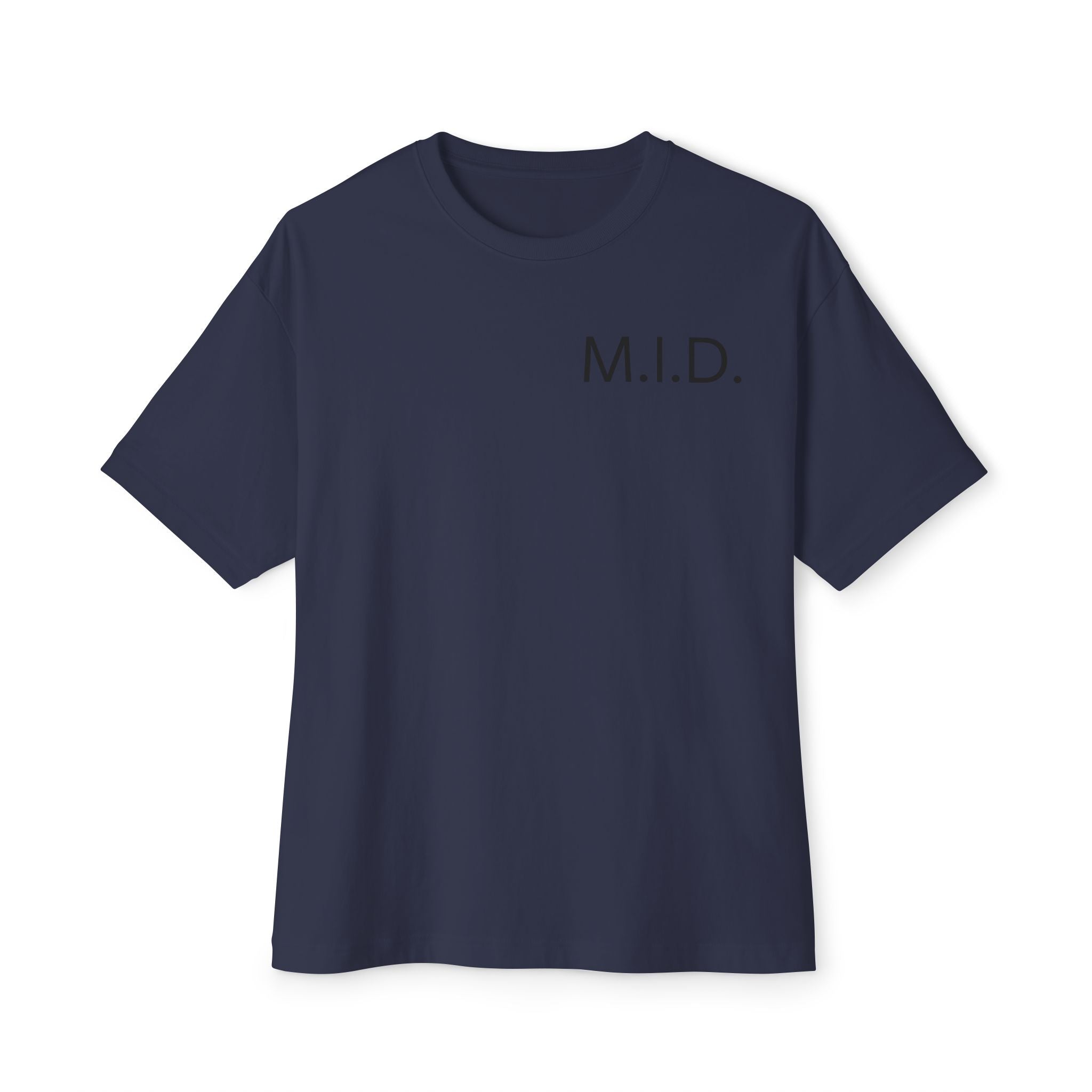 Minimalist Unisex Oversized Tee with M.I.D. Design, Casual Wear, Gift for Friends, Streetwear Style, Summer Essential
